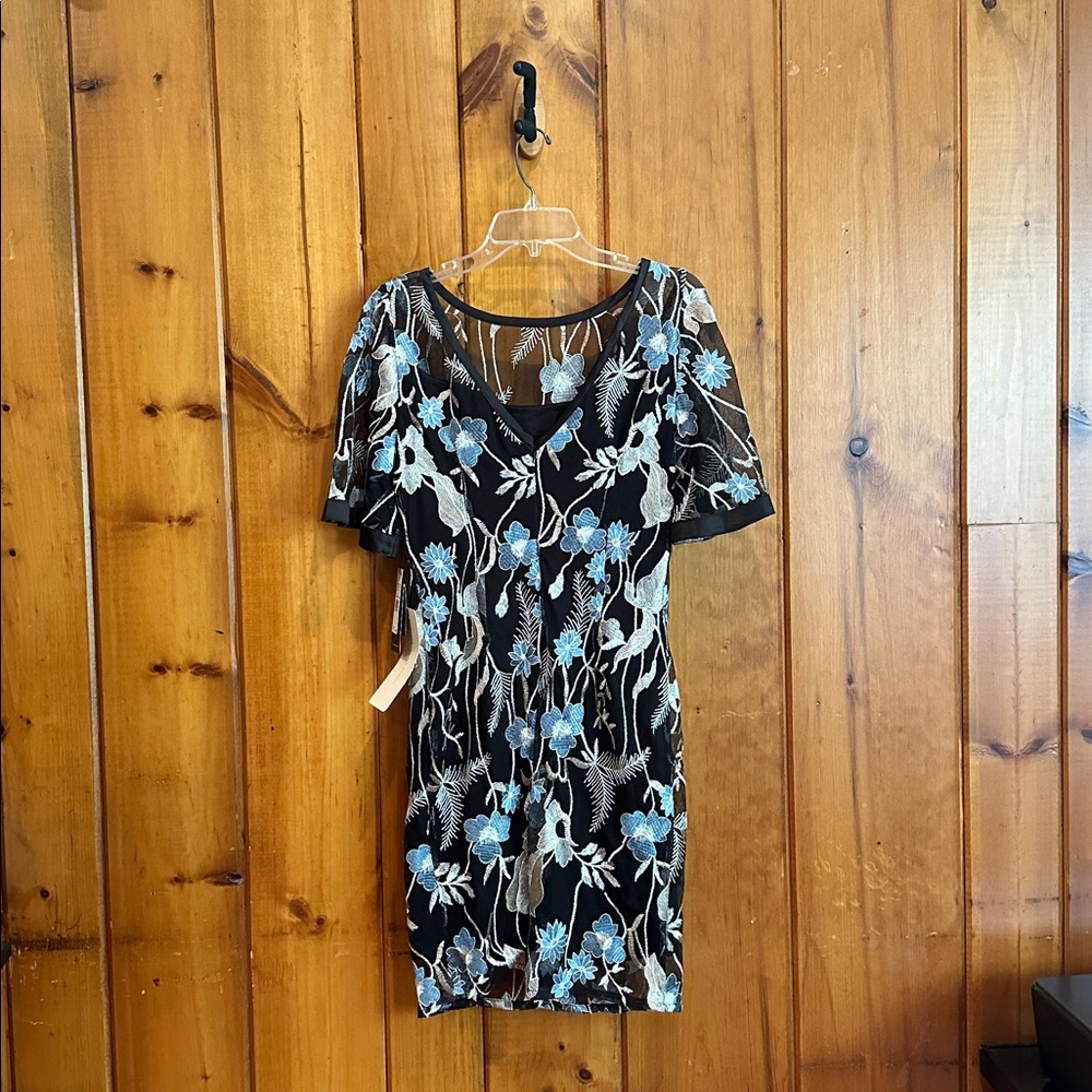 Adrianna Papell Women’s Embroidered Short Sleeved Floral Dress Size 6 - Picture 3 of 5